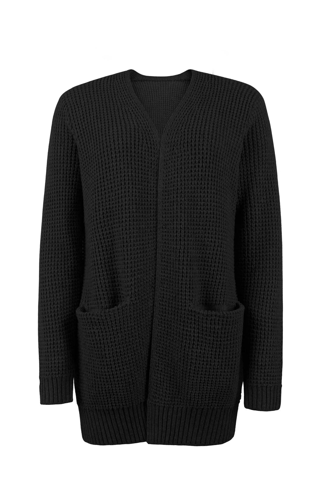 Langärmlige Damenstrickjacke in verschiedenen Farben, stilvoll und warm, ideal für Freizeit und elegante Anlässe.