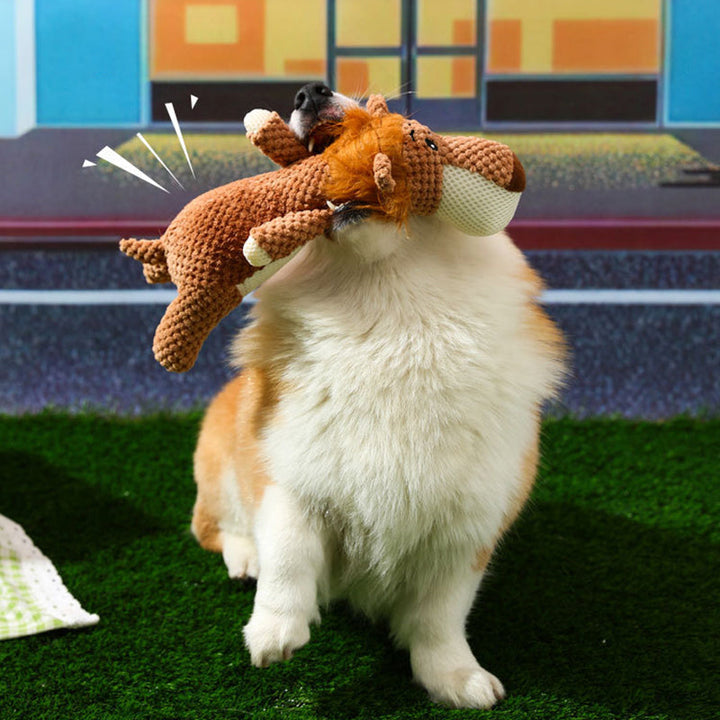 "Langlebiges Hundespielzeug aus Stoff, Elefantendesign, robust für starke Kauer, fördert Zahnpflege, ideal für alle Hunde."