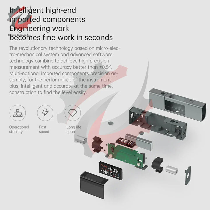 Laser-Nivelliergerät, präzise Messungen, kompakt, modernes Design, Typ-C-Anschluss, ideal für Bauprojekte und Heimwerker.