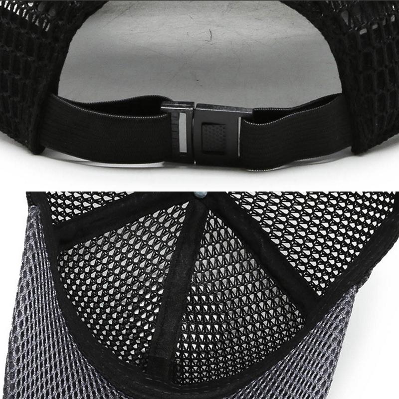 Lässige Baseballmütze mit Mesh-Panel, verstellbar, dunkelblau, ideal für Outdoor-Sommerabenteuer und Sportarten.
