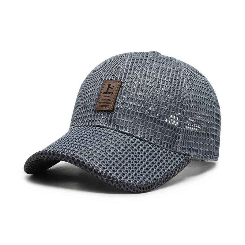 Lässige Baseballmütze mit Mesh-Panel, verstellbar, dunkelblau, ideal für Outdoor-Sommerabenteuer und Sportarten.