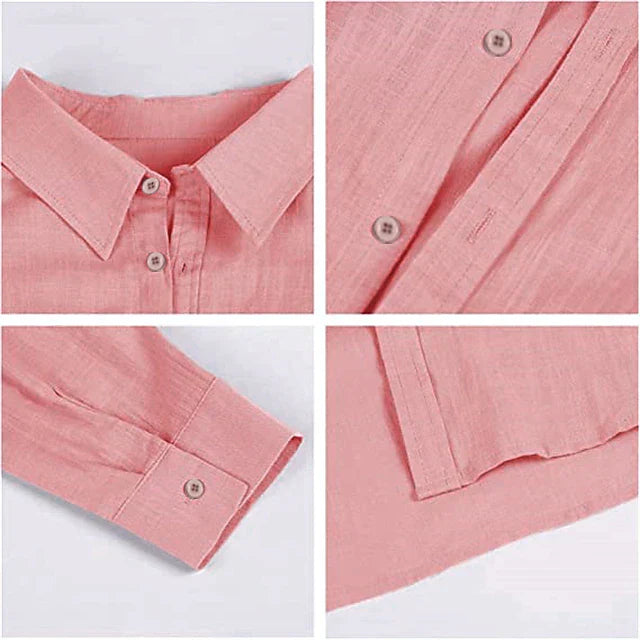 "Lässiges Herren Leinenhemd in Beige, aus atmungsaktiver Baumwoll-Leinen-Mischung mit Button-down-Kragen, Sommermode"