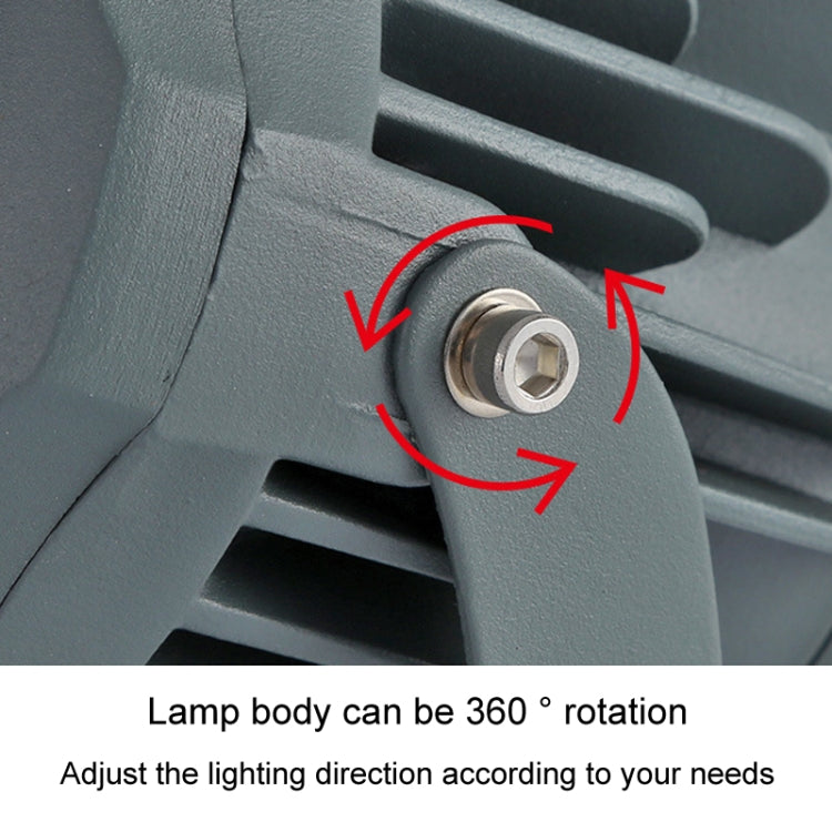 "LED Flutlicht COB, wasserdicht, 7 Farben, Aluminiumgehäuse, justierbarer Lampenkörper, ideal für Außenbeleuchtung."