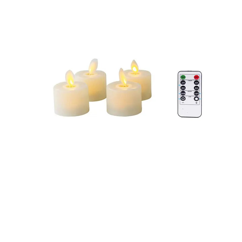 "LED Lichterkerzen Set mit realistischem Flackern und Fernbedienung, perfekt für gemütliche und sichere Raumbeleuchtung."