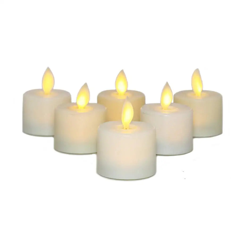 "LED Lichterkerzen Set mit realistischem Flackern und Fernbedienung, perfekt für gemütliche und sichere Raumbeleuchtung."