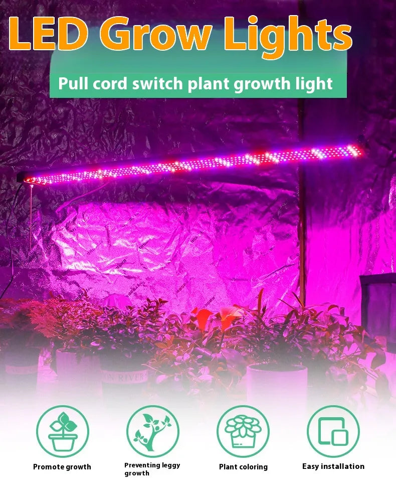 LED Pflanzenlampe mit Vollspektrum-Beleuchtung, energiesparende Technologie, ideal für Zimmerpflanzen, mit Zugschalter.
