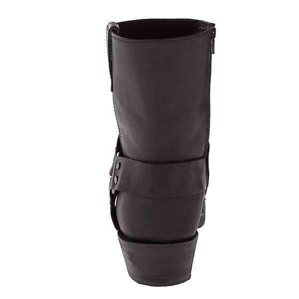 "Leder-Cowboystiefel für Herren, klassisch, Braun oder Schwarz, komfortabel mit seitlichem Reißverschluss und Gummisohle."