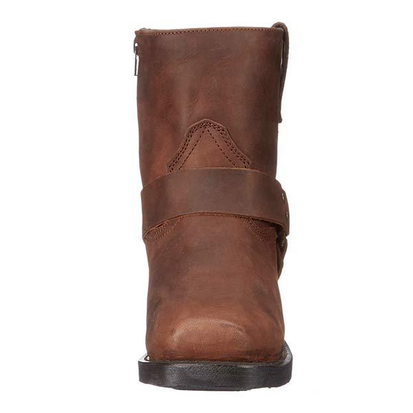 "Leder-Cowboystiefel für Herren, klassisch, Braun oder Schwarz, komfortabel mit seitlichem Reißverschluss und Gummisohle."