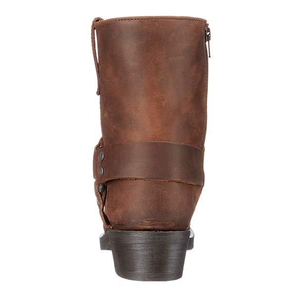 "Leder-Cowboystiefel für Herren, klassisch, Braun oder Schwarz, komfortabel mit seitlichem Reißverschluss und Gummisohle."