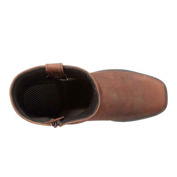 "Leder-Cowboystiefel für Herren, klassisch, Braun oder Schwarz, komfortabel mit seitlichem Reißverschluss und Gummisohle."