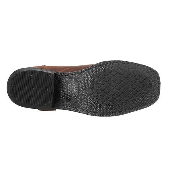 "Leder-Cowboystiefel für Herren, klassisch, Braun oder Schwarz, komfortabel mit seitlichem Reißverschluss und Gummisohle."
