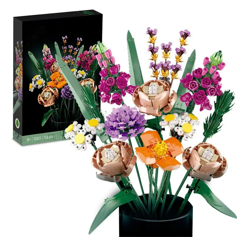 "LEGO Blumenstrauß-Set: Bunte Blüten aus LEGO Steinen für individuelles und kreatives Spiel, ideal für Kinderzimmerdeko."