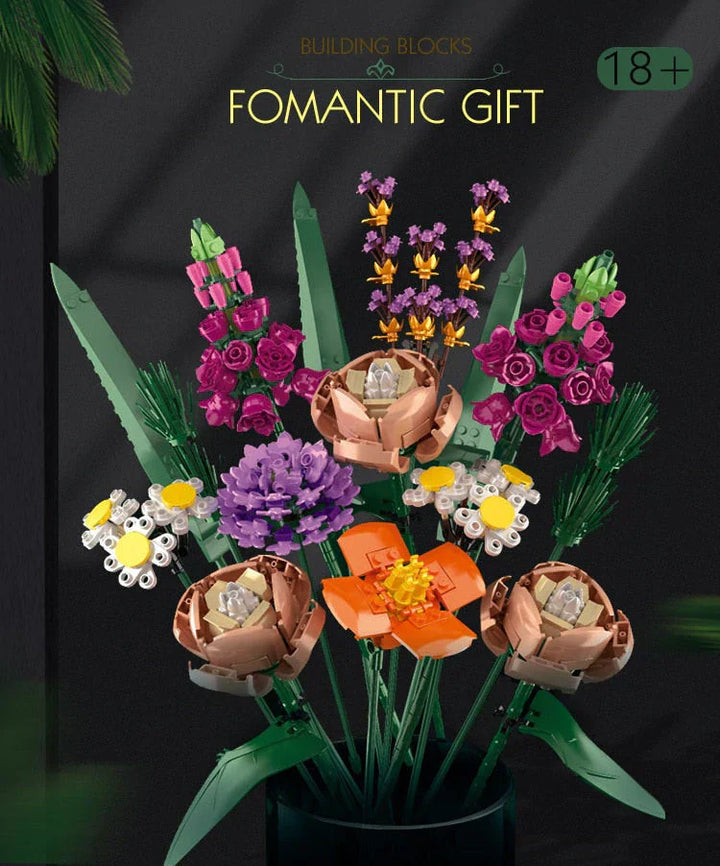 "LEGO Blumenstrauß-Set: Bunte Blüten aus LEGO Steinen für individuelles und kreatives Spiel, ideal für Kinderzimmerdeko."