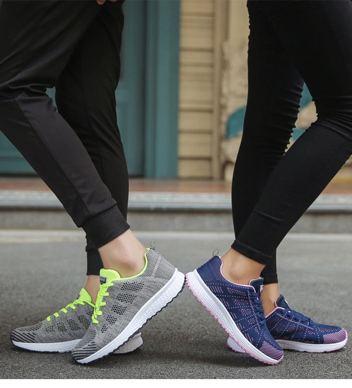 Leichte, atmungsaktive Damen Sneakers, modisches Design, extra große Sohle, ideal für Alltag und Sport, stilvoller Look.