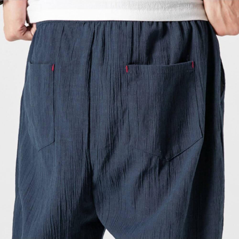 Leichte atmungsaktive Herren Komforthose aus Baumwolle und Leinen, ideal für Sommer, in verschiedenen Farben erhältlich.