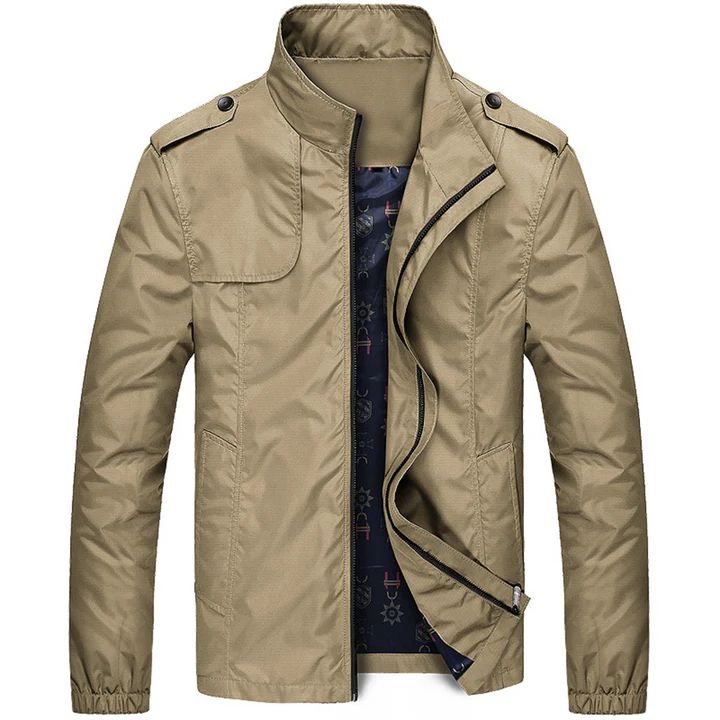 "Leichte, atmungsaktive Herren-Sommerjacke, schnelltrocknend, mit schlankem Reißverschluss und praktischen Seitentaschen."