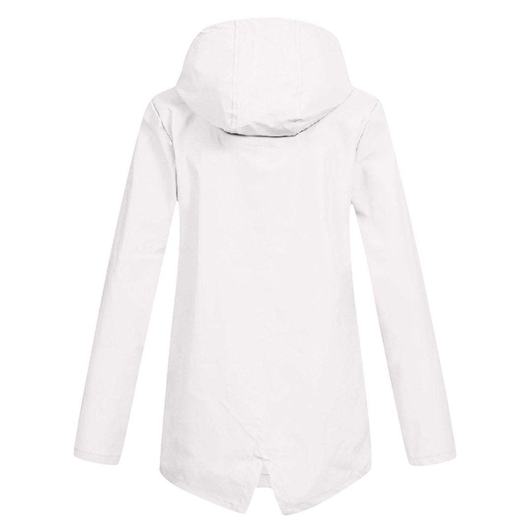 Leichte Damen Regenjacke in Apricot, wasserfest, stilvoll, hält trocken bei Regenwetter, eleganter Schnitt ideal für Alltag.