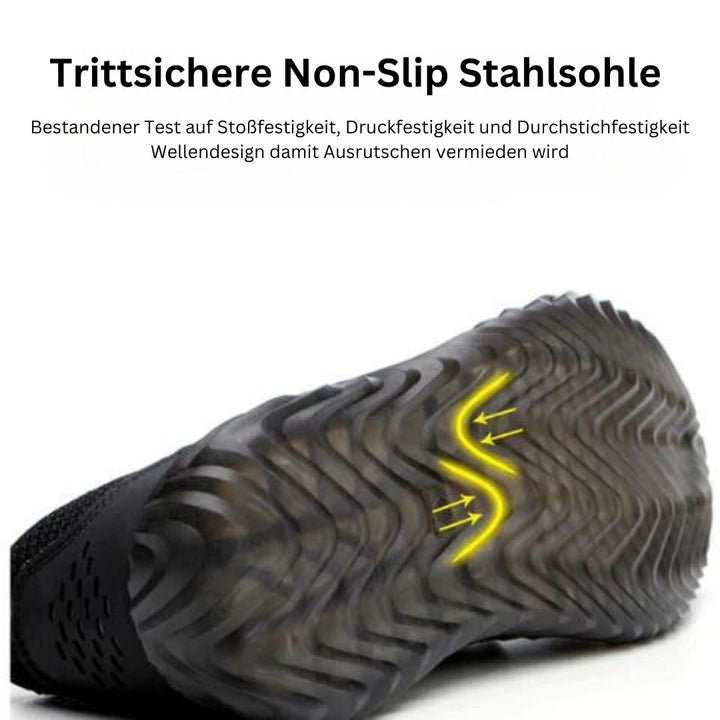 "Leichte EN ISO Sicherheitsschuhe, stoßfest, nagelfest, modisches Mesh-Design, aus Kevlar, nur 400g, für Arbeit und Freizeit.