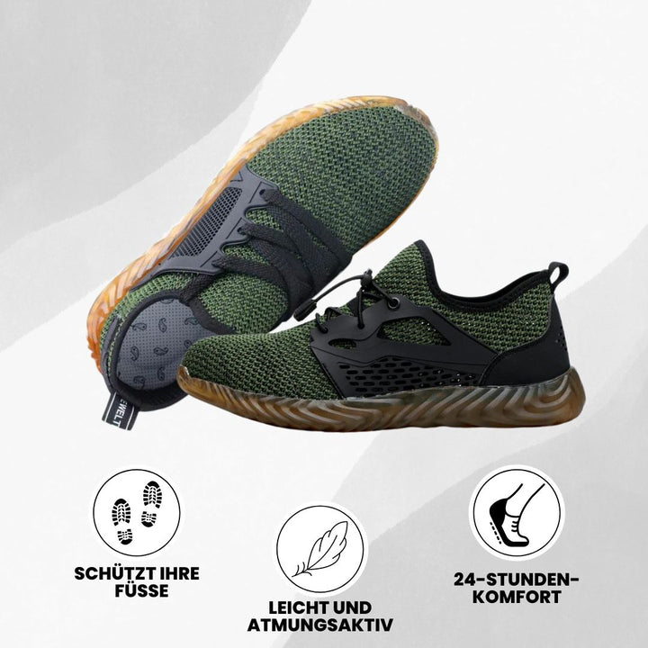 "Leichte EN ISO Sicherheitsschuhe, stoßfest, nagelfest, modisches Mesh-Design, aus Kevlar, nur 400g, für Arbeit und Freizeit.