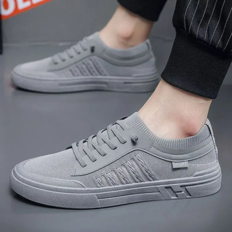 Leichte Herren Sneaker in Grau mit flexibler Sohle, ideal für Freizeit und Alltag, bieten Komfort und bewegungsfreundliches D