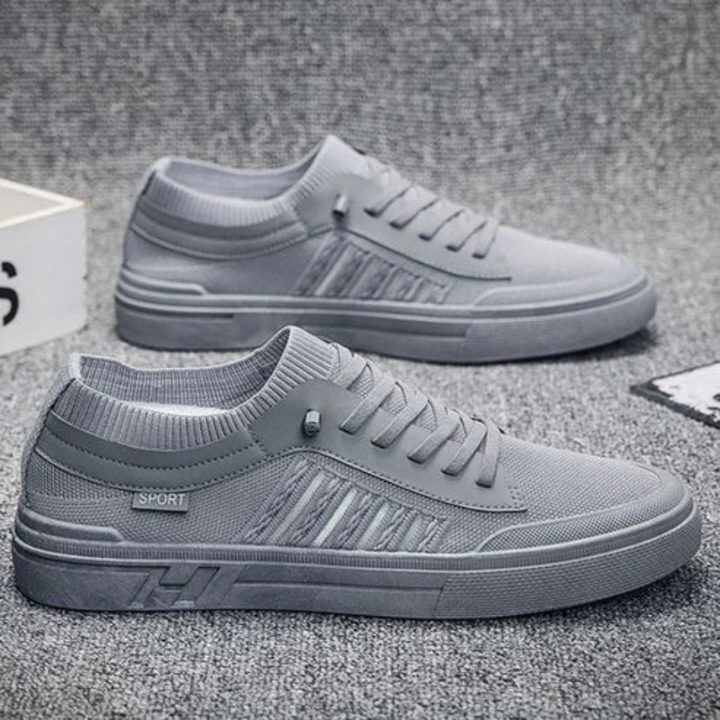 Leichte Herren Sneaker in Grau mit flexibler Sohle, ideal für Freizeit und Alltag, bieten Komfort und bewegungsfreundliches D