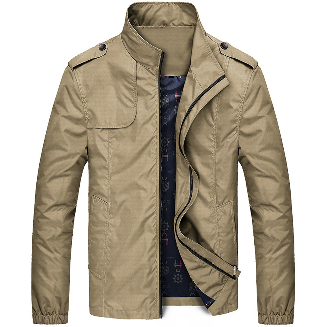 Leichte Sommerjacke für Herren in vielseitigem Design, in Grün, Hellblau, Khaki, Marine und Schwarz erhältlich.