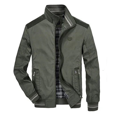 Leichte, stilvolle Herren Sommerjacke in Beige mit Reißverschluss, perfekt für warme Tage und vielseitige Kombinationsmöglich
