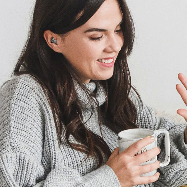 Leichte, unsichtbare Bluetooth-Kopfhörer in Ohrform, ergonomisch, IPX5 wasserdicht, ideal für Schlaf und Reisen.
