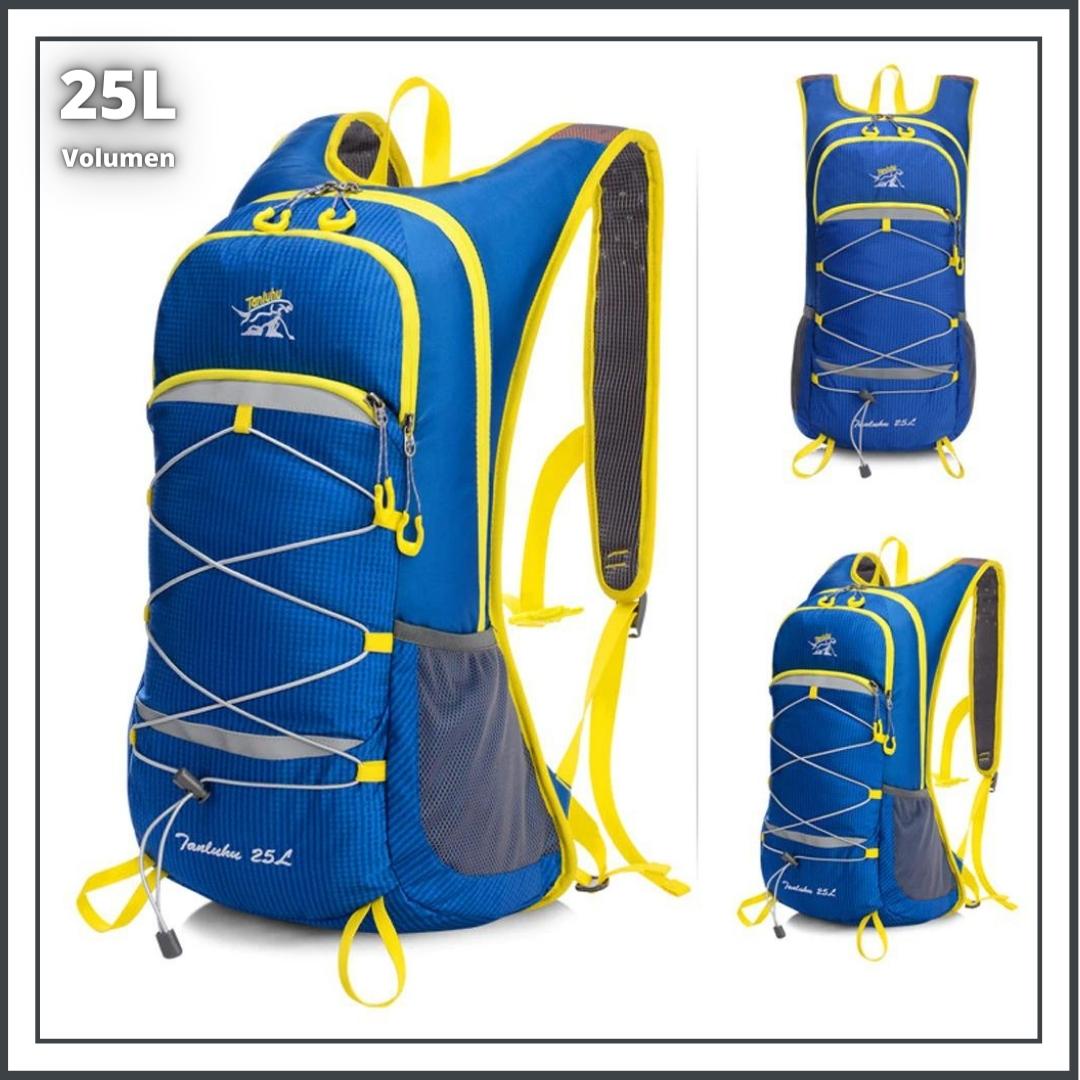 "Leichter 25L Wanderrucksack, wasserabweisend, ergonomisch, mit Außentaschen und bequemen Schultergurten für Damen."
