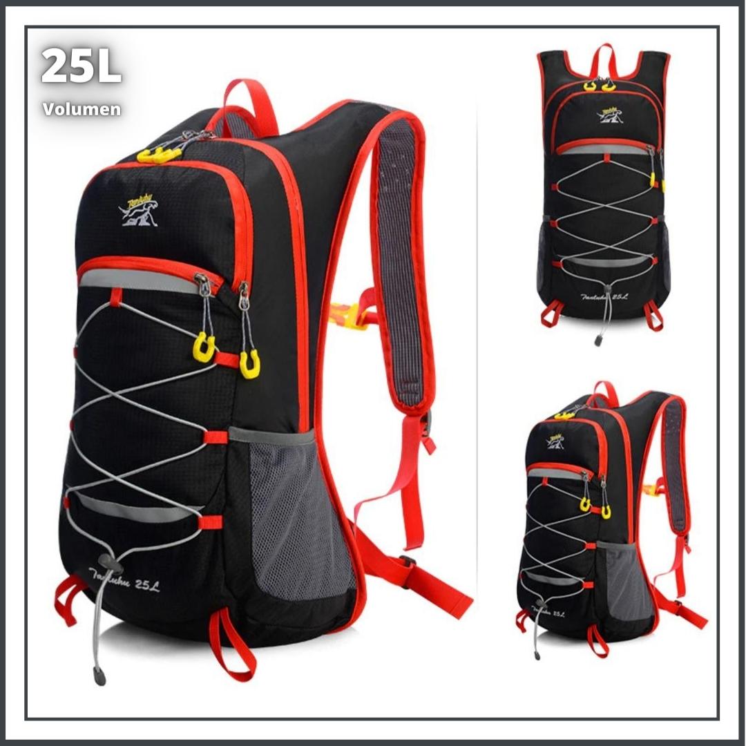 "Leichter 25L Wanderrucksack, wasserabweisend, ergonomisch, mit Außentaschen und bequemen Schultergurten für Damen."