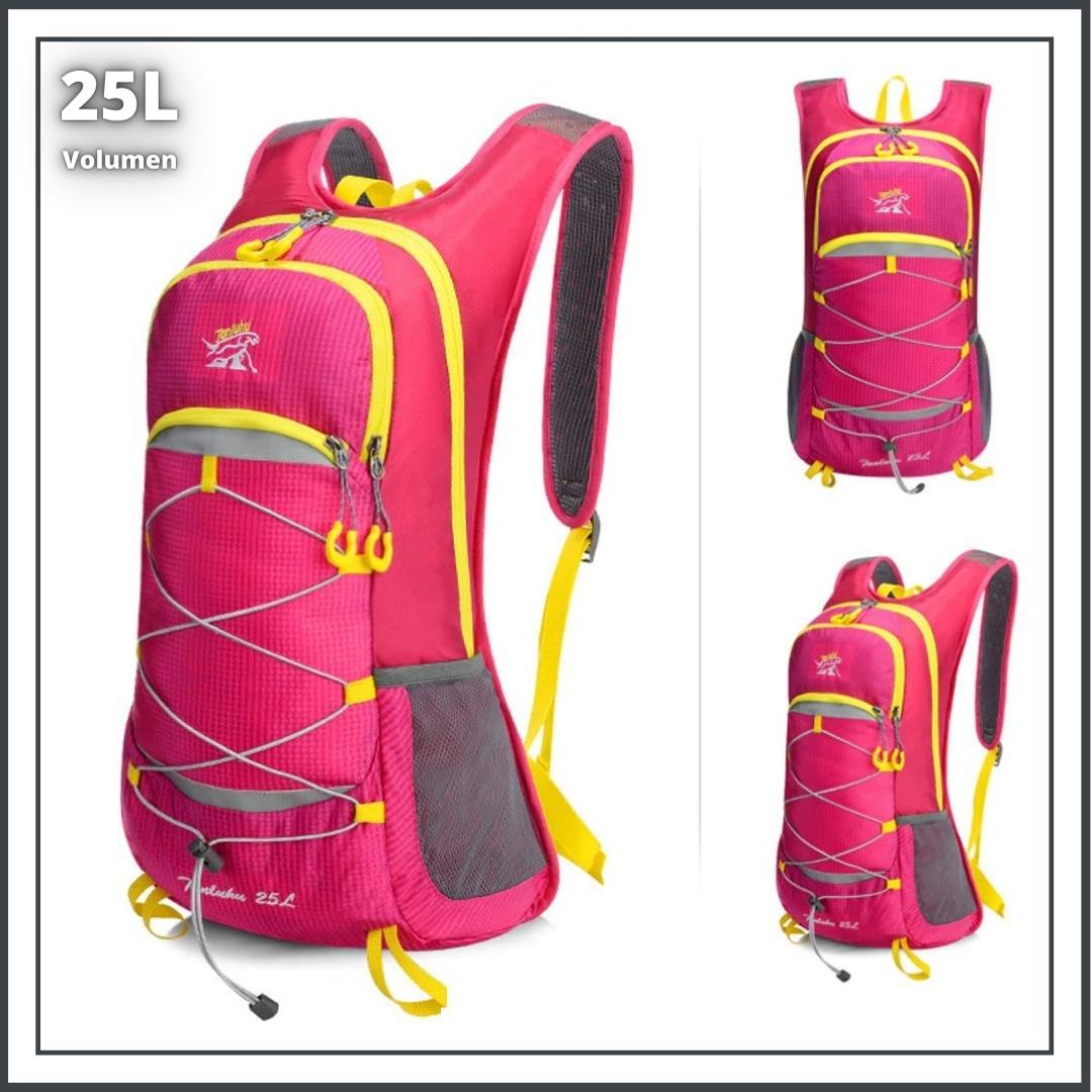 "Leichter 25L Wanderrucksack, wasserabweisend, ergonomisch, mit Außentaschen und bequemen Schultergurten für Damen."