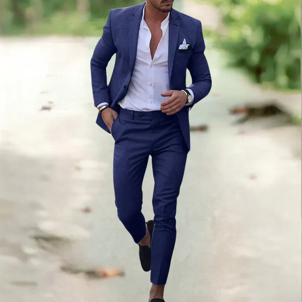 Leichter Herren Sommeranzug, atmungsaktiv, stilvoll, aus Baumwolle. Perfekt für elegante und lässige Anlässe im Sommer.
