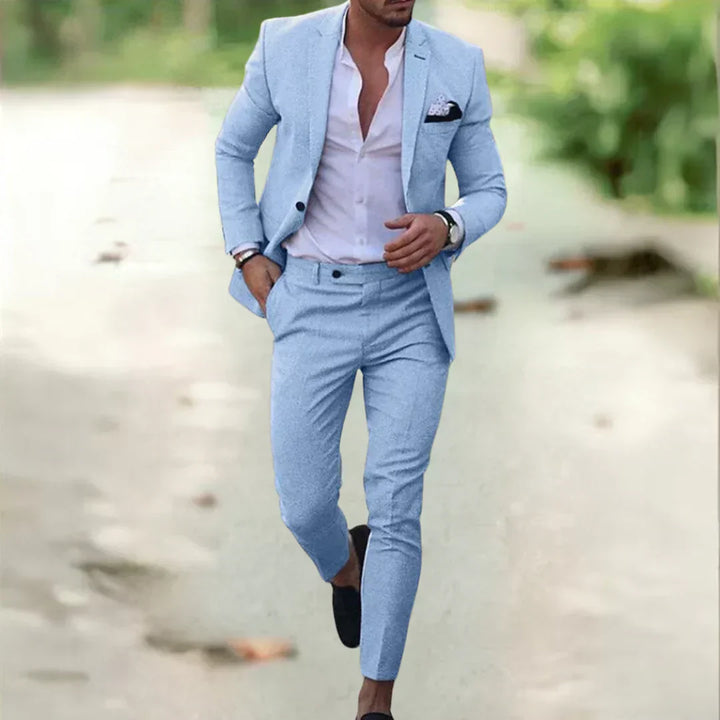 Leichter Herren Sommeranzug, atmungsaktiv, stilvoll, aus Baumwolle. Perfekt für elegante und lässige Anlässe im Sommer.