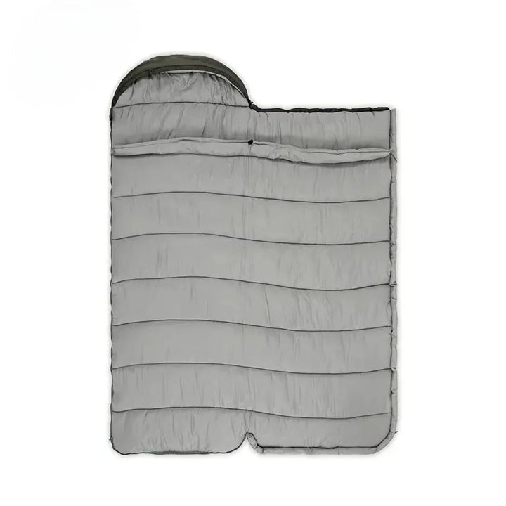 "Leichter Schlafsack für Camping, isoliert, atmungsaktiv, ideal für kühle Nächte, outdoor-geeignet, kompakt verstaubar."