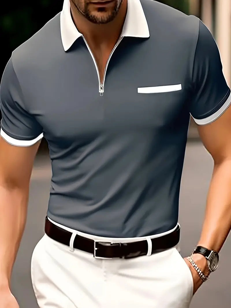Leichtes Herren-Golfshirt mit V-Ausschnitt, atmungsaktiv, stilvolles Design, optimal für Golf, sorgt für Bewegungsfreiheit.