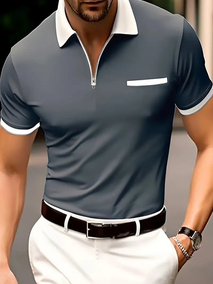 Leichtes Herren-Golfshirt mit V-Ausschnitt, atmungsaktiv, stilvolles Design, optimal für Golf, sorgt für Bewegungsfreiheit.