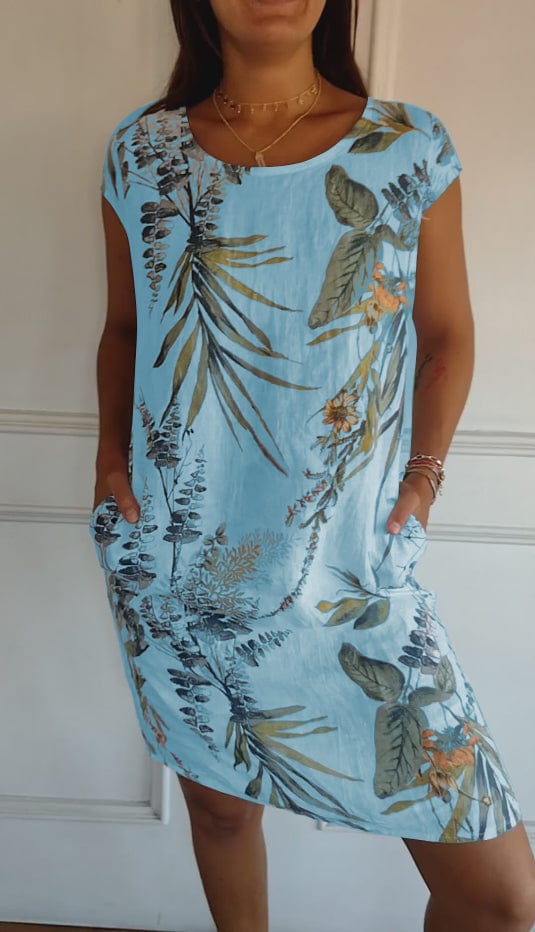 Leichtes Sommerkleid für Damen, bequem u. stilvoll, in verschiedenen Farben, atmungsaktive Baumwolle.