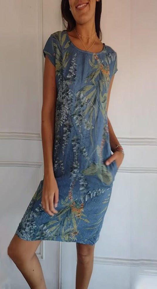 Leichtes Sommerkleid für Damen, bequem u. stilvoll, in verschiedenen Farben, atmungsaktive Baumwolle.