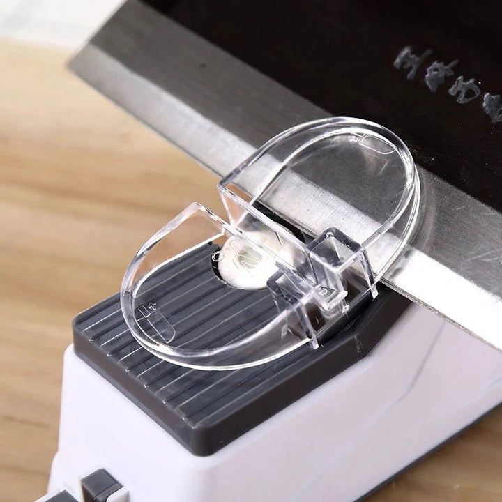 "Leistungsstarker USB-Messerschärfer, elektrisch, praktisch für Küchenmesser, graues Gehäuse, innovative Technologie"