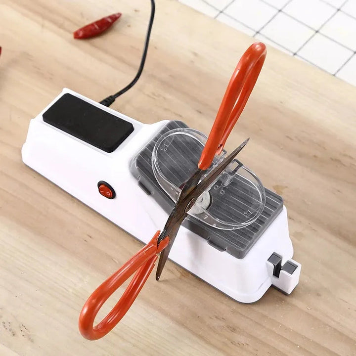 "Leistungsstarker USB-Messerschärfer, elektrisch, praktisch für Küchenmesser, graues Gehäuse, innovative Technologie"