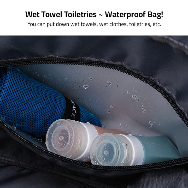 "Lila Damen-Reisetasche mit Schuhfach und mehreren Taschen, ideal für Reisen und Sport, robust und wasserdicht."