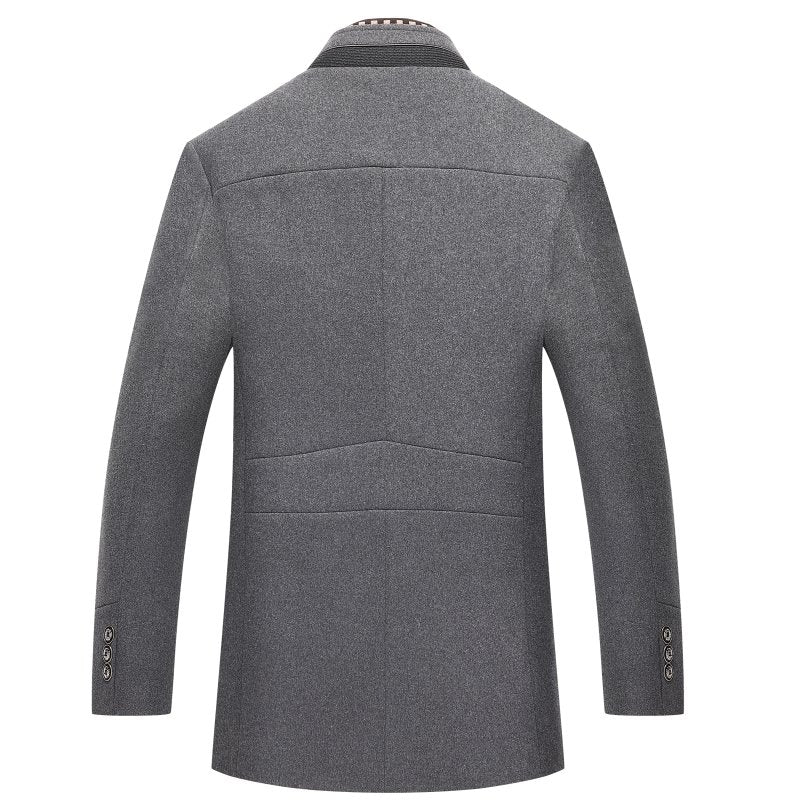 Luxuriöser Herren Wollmantel, klassischer Schnitt, zeitloses Design, reine Wolle, optimale Wärmeisolierung, elegante Silhouet