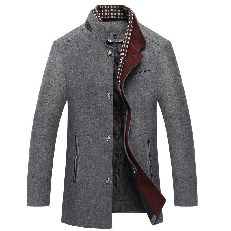 Luxuriöser Herren Wollmantel, klassischer Schnitt, zeitloses Design, reine Wolle, optimale Wärmeisolierung, elegante Silhouet