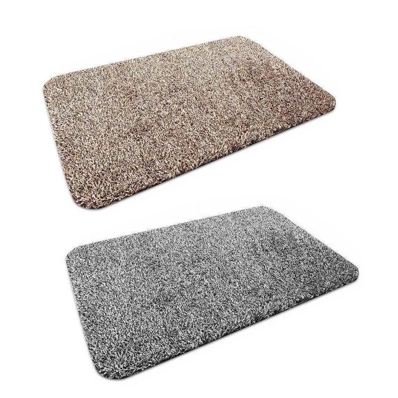 "Magische dunkelgraue Schmutzfangmatte, ultra saugfähig, rutschfest, in 70x45 cm Größe, für Eingangsbereich."