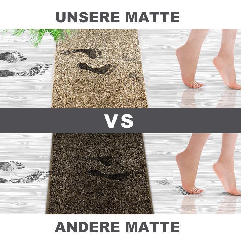 "Magische dunkelgraue Schmutzfangmatte, ultra saugfähig, rutschfest, in 70x45 cm Größe, für Eingangsbereich."