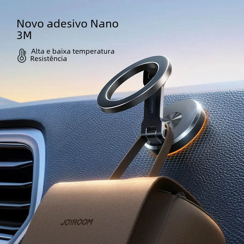 "Magnetische Handyhalterung im Auto mit Magsafe-Technologie, 360-Grad-Drehung und klappbarem Design für sicheren Halt."