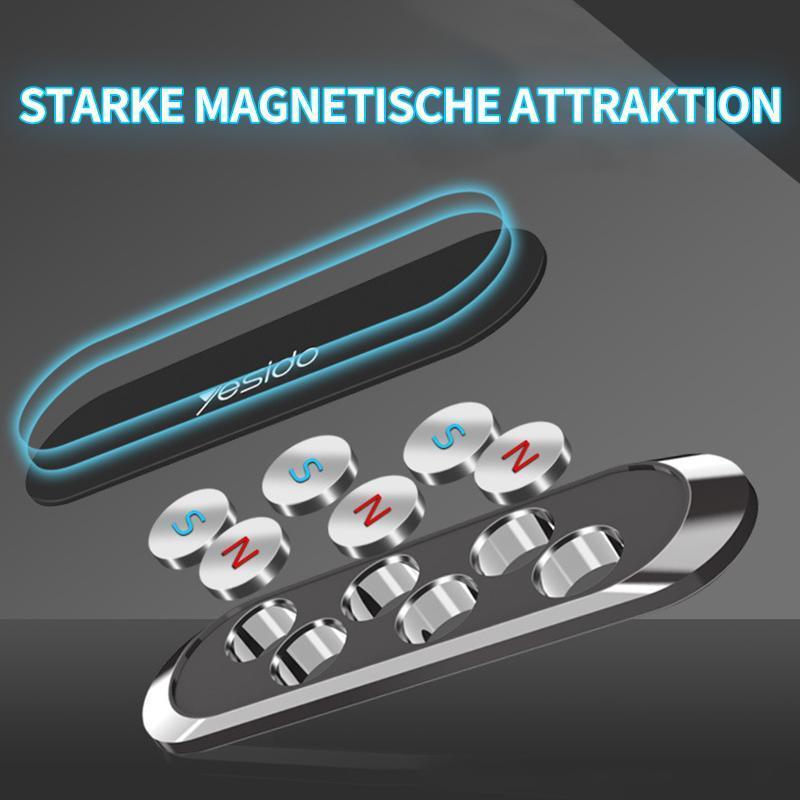 "Magnetischer Telefonhalter am Armaturenbrett, kompakt, vielseitig und montagefrei, für sichere und rückstandsfreie Nutzung."