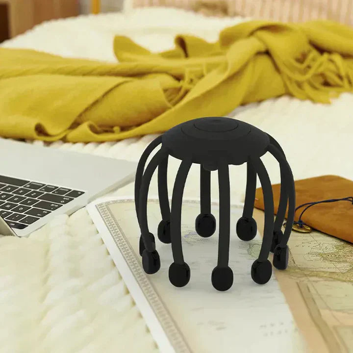 "Massagegerät für Kopfhaut mit sanfter Vibration, kompakt und stilvoll, für tiefe Entspannung und verbesserte Durchblutung."
