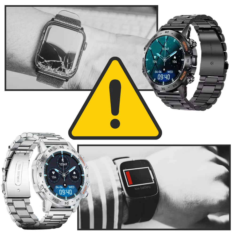 "Militär robuste AirForce K-52 Smartwatch in Glut-Orange, kratzfest, ideal für Fitness-Tracking und extremen Einsatz"