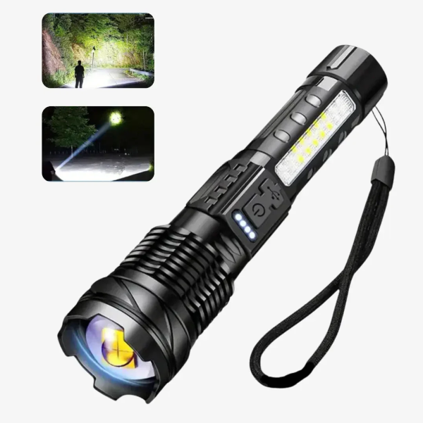 "Militär-Taschenlampe 5000 Lumen, wiederaufladbar, wasserdicht, kompaktes Design, robuste Bauweise, extrem hell"